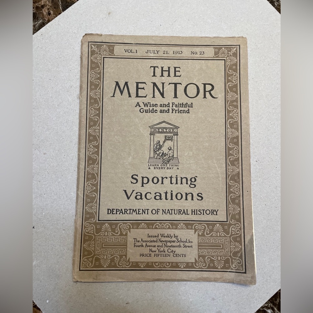 Mentor Magazine Sporting Vacation Vol 1 July 21 1913 No 23 With Pictures